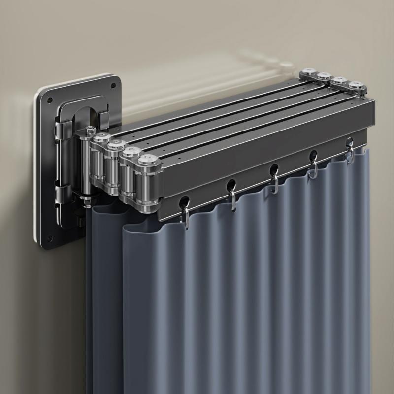 Folding Shower Rod Foldable bathcurtain rod